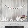 Just Married Banner Rustic White Wooden Wedding Banner Decoration