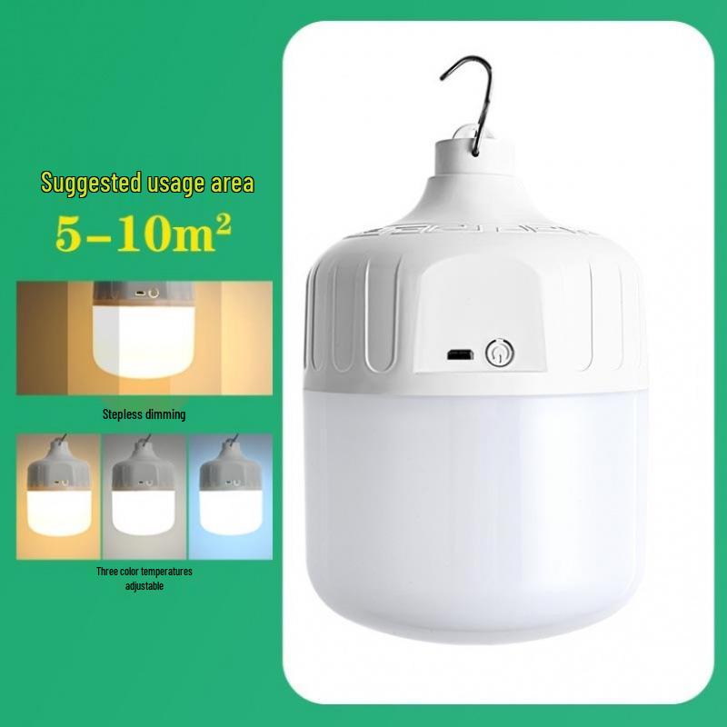 Super Bright LED Rechargeable Emergency Bulb for Outdoor Night Markets & Home Power Outages
