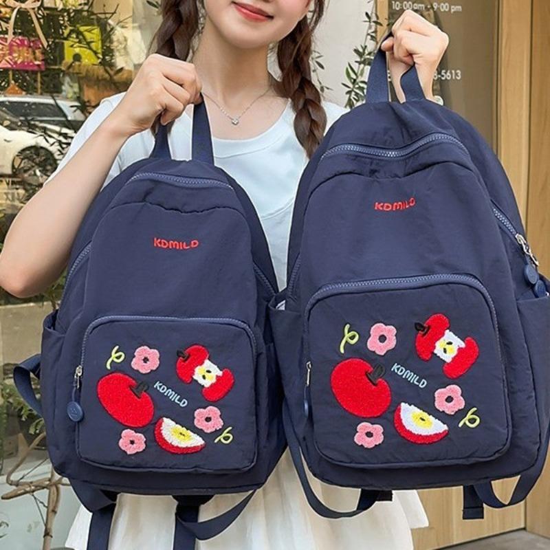 Japanese ins new high-value, fresh, sweet and cute apple backpack, lightweight spring outing backpack for junior high school students