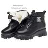 Winter Boots Ladies Natural Wool Warm Women Short Boots Platform Genuine Leather Women Martin Boots