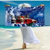 Custom Name Ultra-Soft Beach Towel with Christmas Santa Claus Theme,Ideal for Pool - Camping, Diving - Perfect Travel Essential, Vibrant Beach Towel.