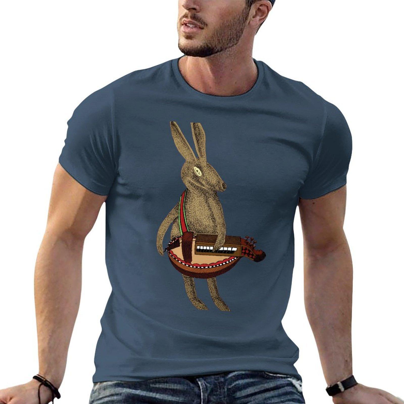 H Is For Hare Playing The Hurdygurdy Tshirt Work Wear Breathable Tee S