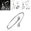 Beautiful Silver Plated Water Drop Jewelry Ensemble Includes Bracelet Necklace Earrings And Ring