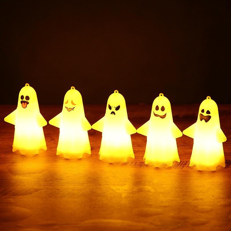 Halloween Decorations Children's Portable Cute Trick-or-treating Ghost Night Light Pumpkin Lantern Ghost Decoration Pendant