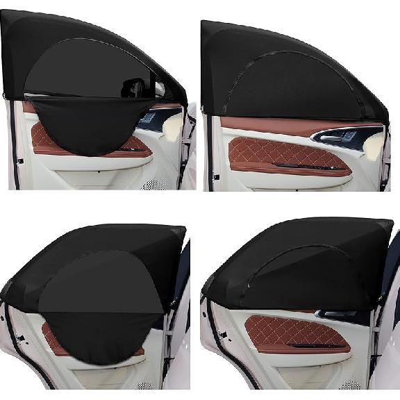 Tallew 4 Pcs Car Window Shades Screen Breathable Car Side Windows Shades Cover Mesh Front Rear Sun Universal Side Automotive Cover For Protection