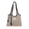 2025 new niche shoulder bag striped simple tote bag simple versatile portable color matching armpit bag