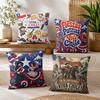 Fiestas Patrias Cushion Cover Durable Hypoallergenic Organic Linen Pillow Cover Short Size Washable Skin-Friendly