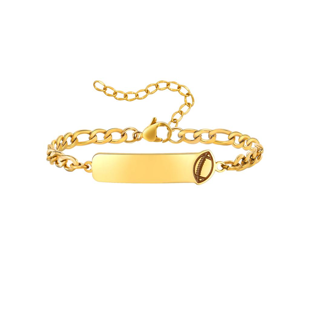 Custom Name Basketball Bracelet Engraved Stainless Steel Adjustable Kids Sports Jewelry Birthday Gift for Boys Girls