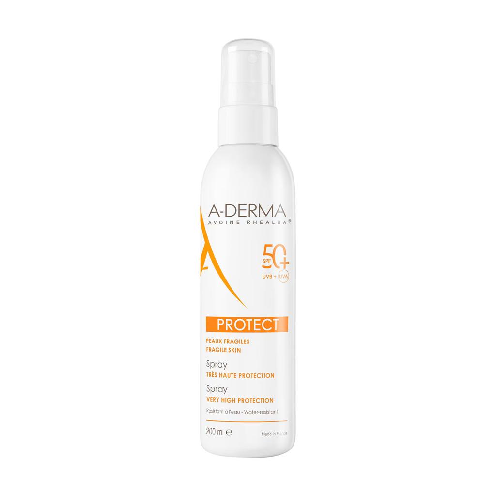 A-Derma, Protect, High UV Protection, Sunscreen Spray, SPF 50+, 200 Ml