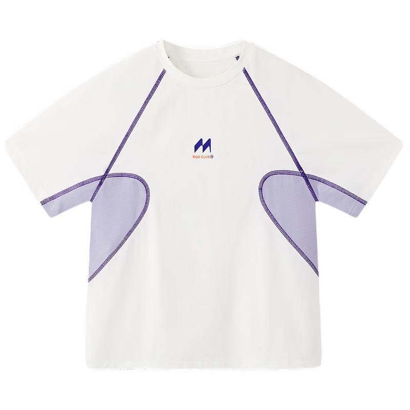 MQD Boys  Colorblock Quick-Dry Sports T-shirt 120cm грязно-белый