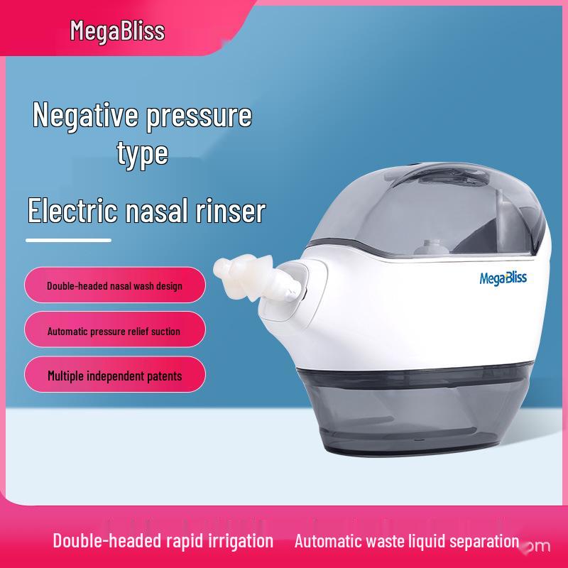Электрический назальный ирригатор MegaBliss с двумя насадками для облегчения ринита