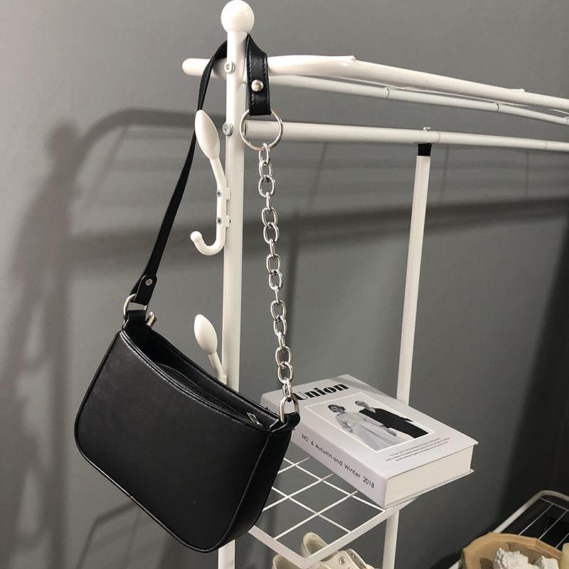 

Простая стильная женская сумка через плечо, черная сумка из искусственной кожи, сумка-мессенджер под мышкой