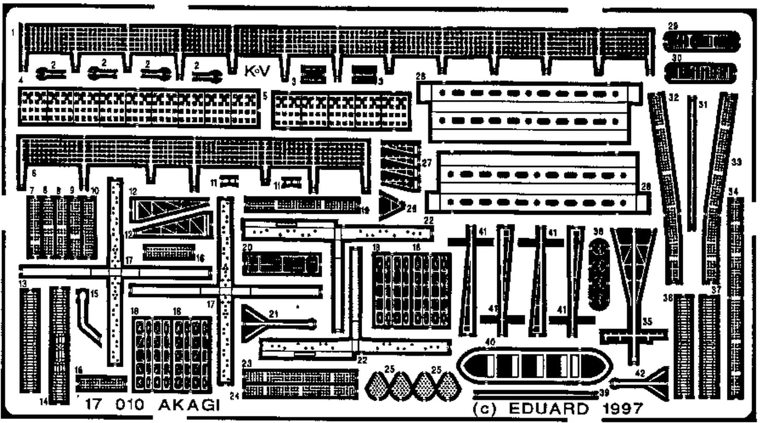 

Eduard 1/700 Scale Japanese Navy Aircraft Carrier Akagi Etching Parts (for Hasegawa) Plastic Model Kit Parts EDU17010