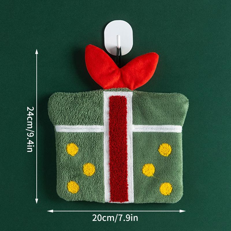 Christmas Decoration Hand Towels Coral Fleece Bathroom Wash Hand Cloth for Kid Kitchen Cleaning Dishcloths  Xmas Gifts