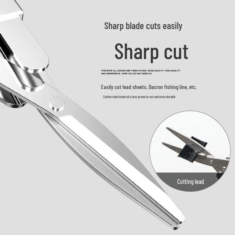 German Stainless Steel Foldable Fishing Scissors - Multi-functional Line Cutter & Lead Sheet Shears
