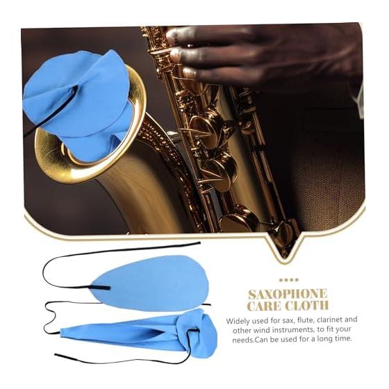 Abaodam Set of 2 Musical Instrument Cleaning Cloths Made of Blue Flannel Material Lightweight, Easy To Carry and Reusable Cleaning Goods Perfect for