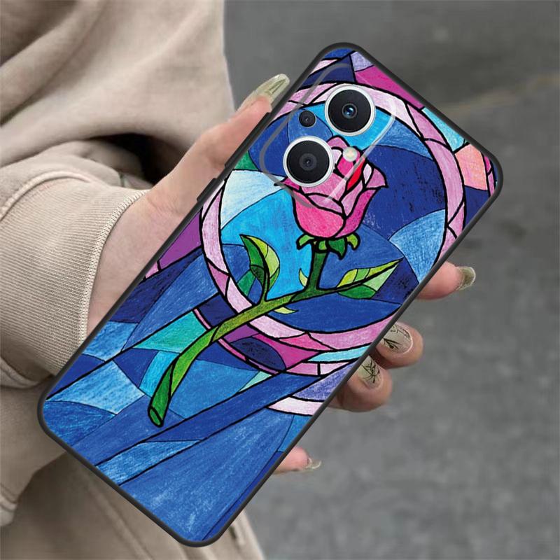 Stained Glass Rose Galaxys Case For OPPO Reno 14F 13F 12F 11F 10 12 13 14 Pro 7 8 Lite OPPO Find X5 X6 X8 X9 Pro Cover