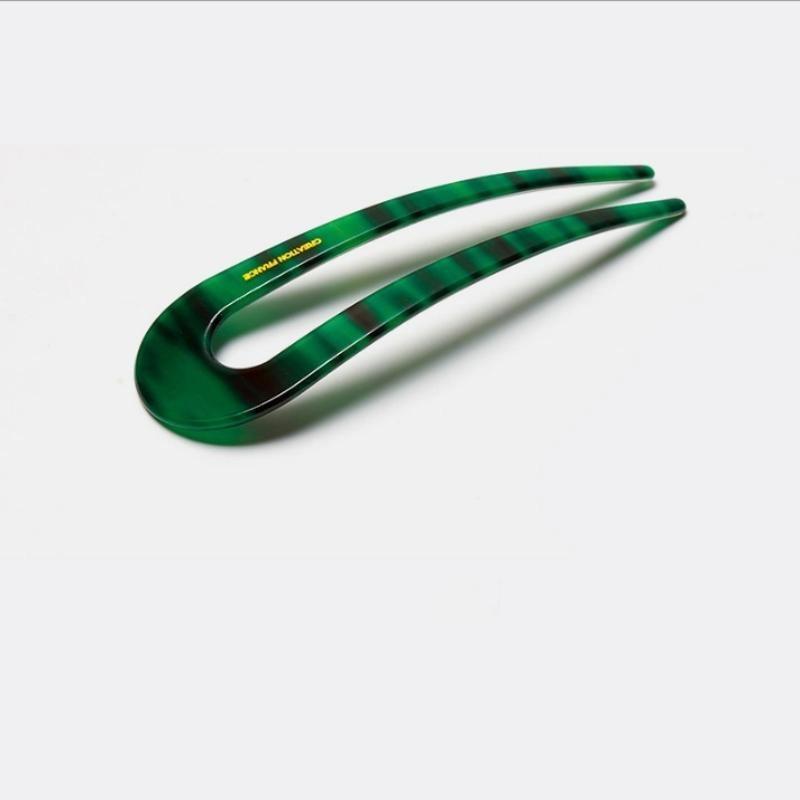 

New Elegant U-Shape Hair Fork Mineral Design Acetate Hairpin Chinese Vintage Style No Snag Bun Stick For Women Ceremony Accessor