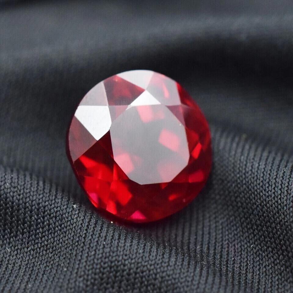 Round Cut Natural Mozambique Red Ruby 15 Ct Flawless Certified Loose Gemstone