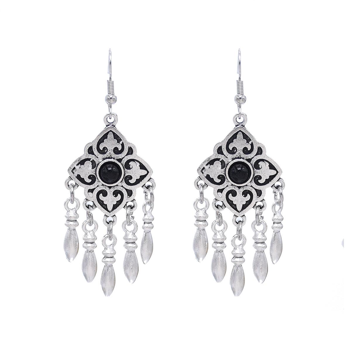 Этнический стиль Казахские серьги женские ретро высококачественные серьги с бахромой Синьцзян Miao Yin экзотический стиль праздничные серьги