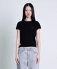 Deoaeteus Raw Edge Cotton Logo T-Shirt_Black