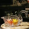 New High Beauty Fruit Tray Family Living Room Tea Table Crystal Glass Dim Sum Tray Candy Snack Tray Table Top Decoration Tray