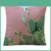 Luxurious Tropical Flower Cactus Linen Cushion Cover For Chic Home Decor