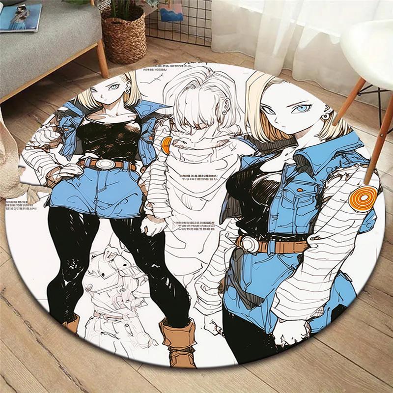 Son Goku Dywan Okrągły Dywanik do Salonu Sypialni Sofy Pokoju Zabaw Antypoślizgowa Mata Podłogowa