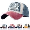 Hat Spring and Summer Men and Women Hole Baseball Cap Old Letter Visor Hat European and American Neutral Cap Korean Version Hat