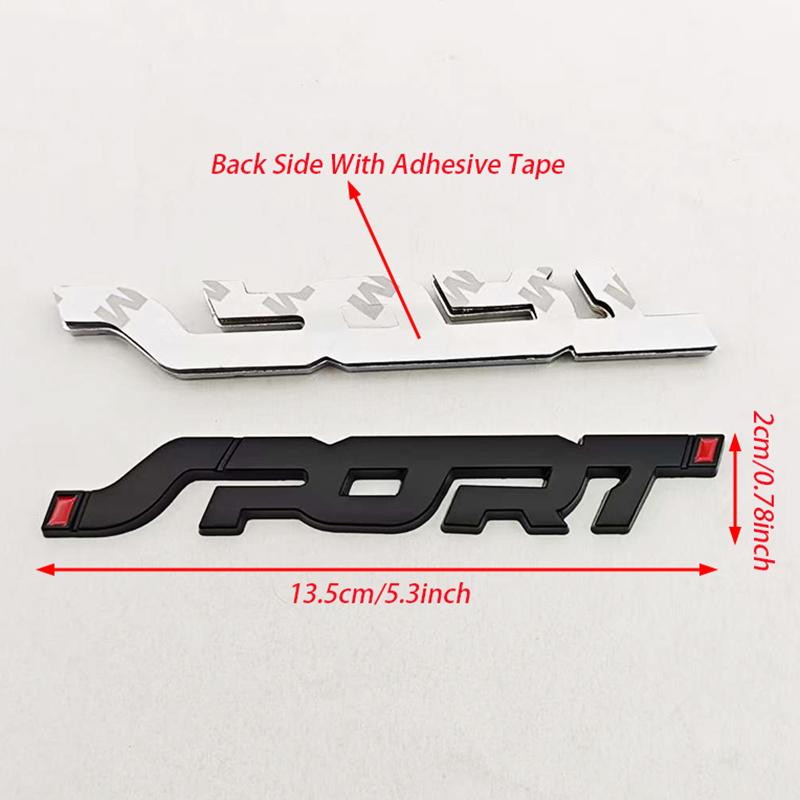 Car Accessories Sticker Styling Metal 3D Chrome Black Auto Car Trunk Racing Sport Logo Letters Emblem Badge Decals Sticker