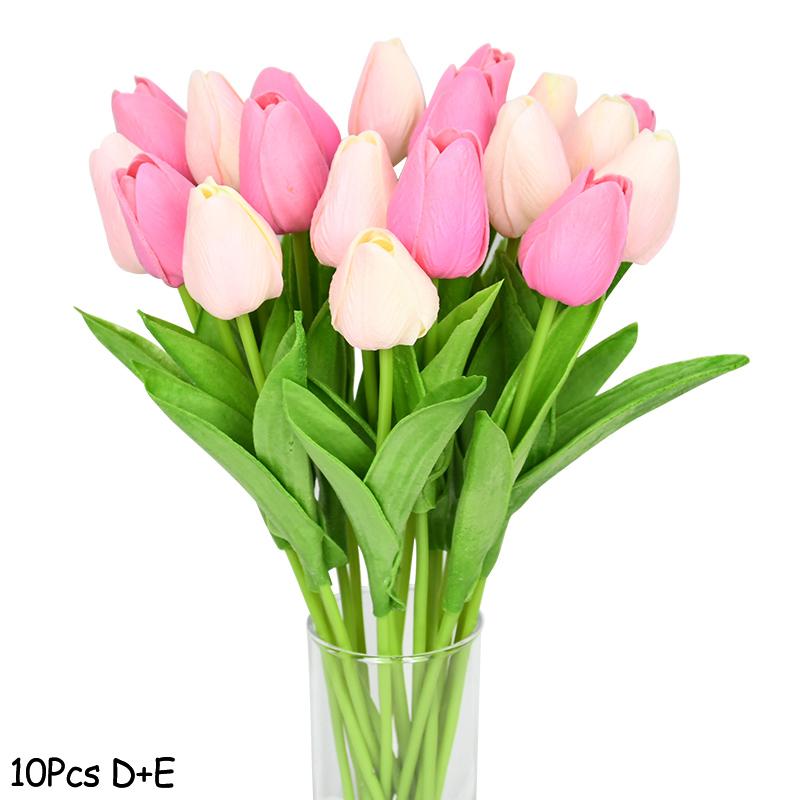 10 Stück Tulpen-Kunstblumen, fühlen sich echt an, künstlicher Blumenstrauß aus PE, für Hochzeitsdekoration, Blumen, Hausgarten-Dekoration