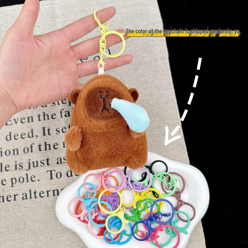 Capybara Plush Toy Keychain – Cute Stuffed Animal Backpack Clip
