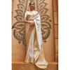 RSINC Women's Banarasi Patola Silk Blend Saree with Blouse Piece Colour White B099NWXGD9