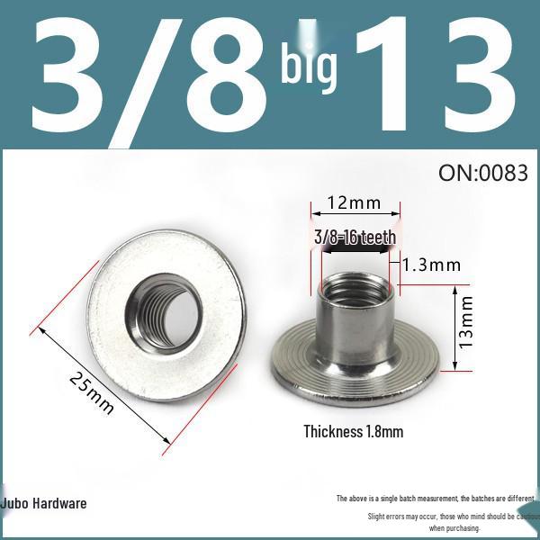 304 Rostfritt Stål Flänsad T-Mutter Stegad Svetsad Låsmutter 1/4 och 5/16 Tum