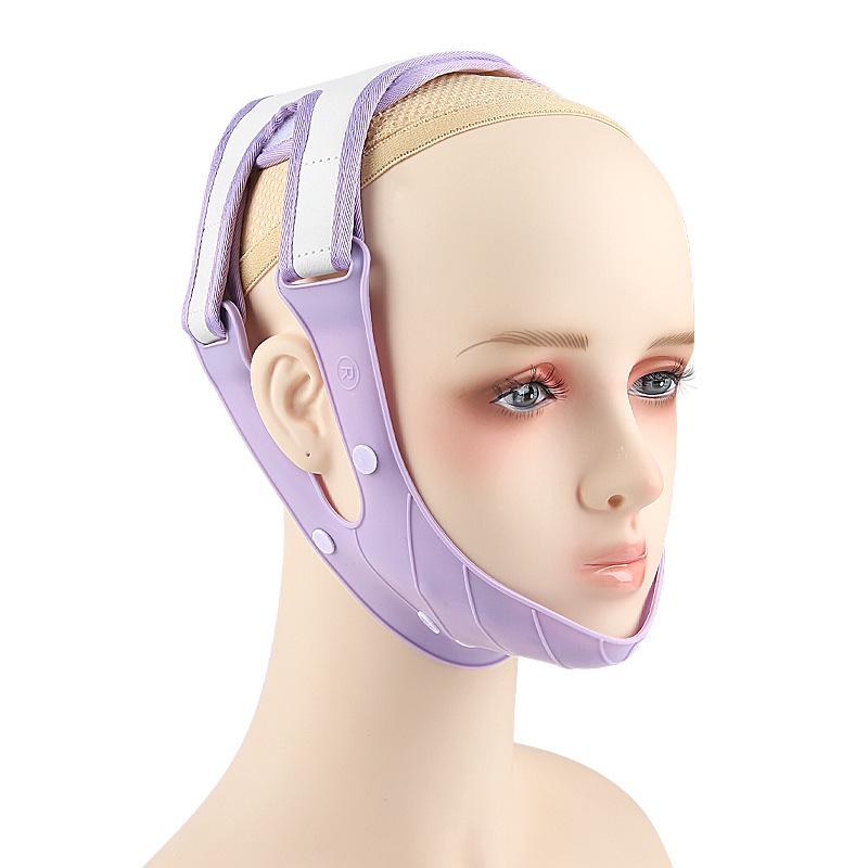 Adjustable Silicone Compression Face Mask Strap with Velcro, Non-Slip Double Chin Lifting Bandage with Massage Protrusion
