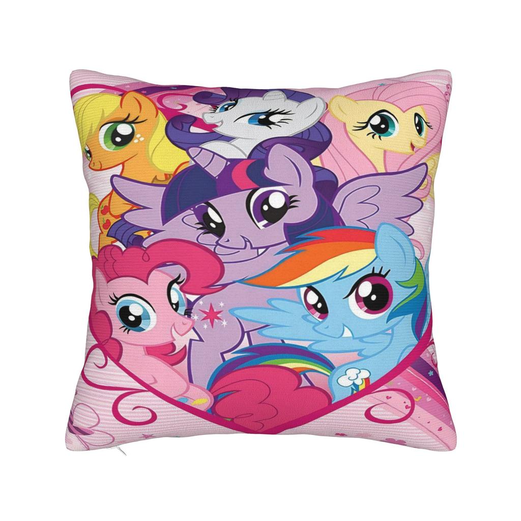 Cute M-My Cartoon P-Pony L-Little Pillow Cover Rainbow Novelty Pillow Case For Sofa Home Decor Soft Pillowcases Gift