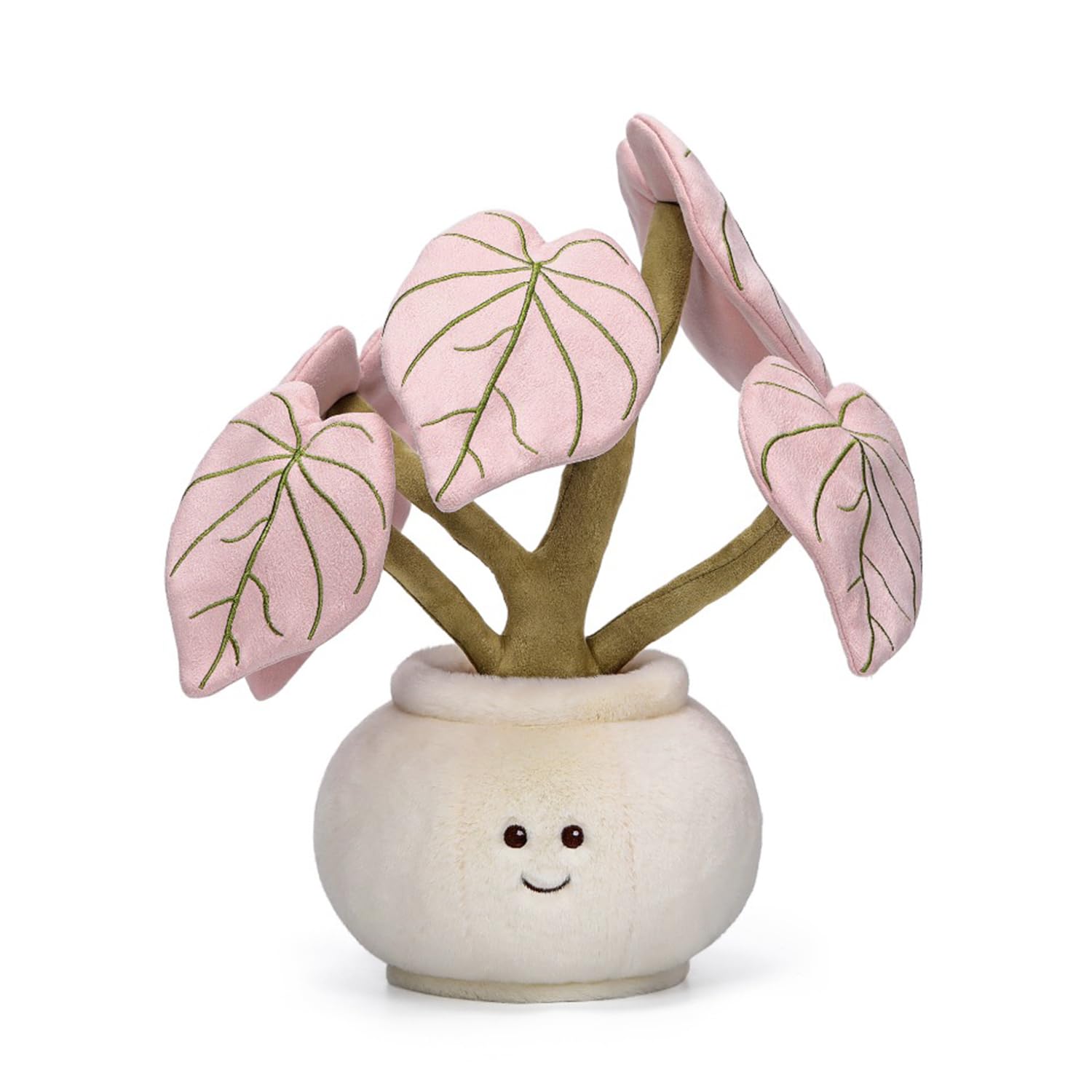 McHugs Pink Alocasia Odora Pink Potted Plant Plush Toy (Alocasia MC300308)
