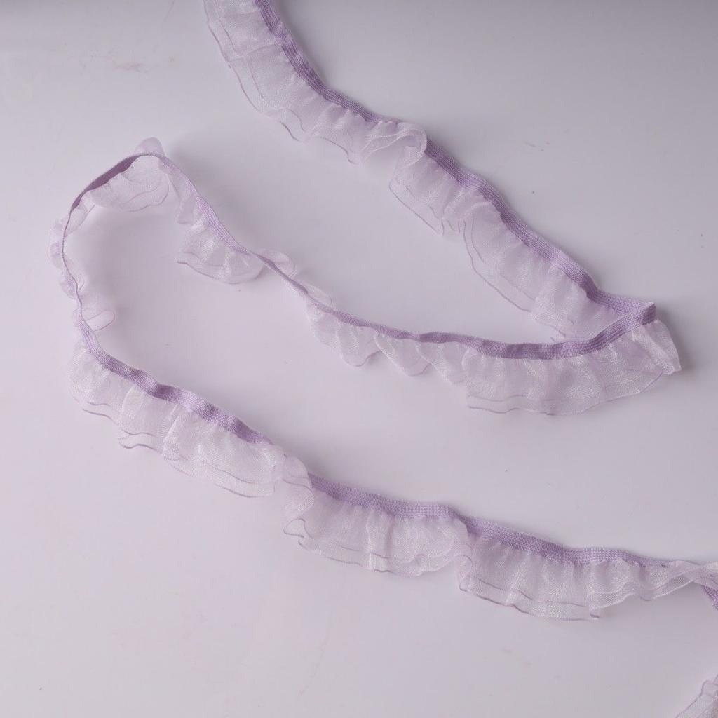 Elastic Snow Yarn Fungus Lace, Width 2cm Headband DIY Lace Decorative Cuffs Dream Pleated Baby Clothes Handmade Accessories