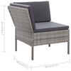 3 Piece Garden Lounge Set with Cushions Poly Rattan Grey