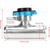 in Line Radiator Hose Filler Neck , Radiator Coolant Filler, Radiator with T Branch Water Pipe Kit, 38mm 1‑1/2in OD with Temp Display T6061