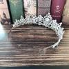 Nouvelle Couronne de Mariée Peignée Couronne Tiare Cristal Diamant Vert Accessoires de Mariage Peigne Couronne