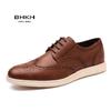 Bhkh  Autumn Genuine Leather Men Dress Shoes Fashion Lace -Up Man Casual Shoes Smart Business Work Office Footwear Lightweig