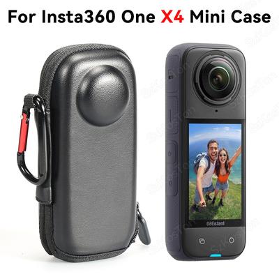 Mini Estuche de Transporte para Cámara Deportiva Insta360 X4 Protector Estuche de Almacenamiento Portátil Bolsa de PU para Accesorios Insta 360 X4