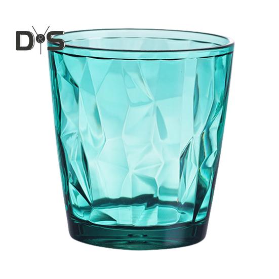 Barevné průsvitné kelímky na vodu 310ml s diamantovým vzorem, nerozbitné, tepelně odolné, bez BPA, stohovatelné sklenice pro domácí večírky a restaurace