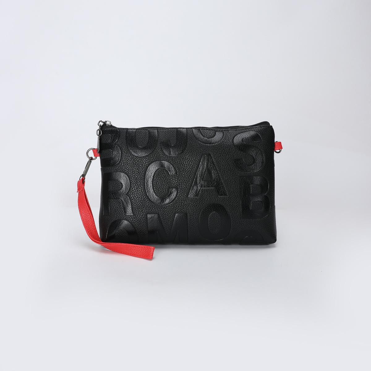 

Женская сумка-конверт, ручная сумка, новая, мягкая ткань с тиснением букв 26X4X18CM красный