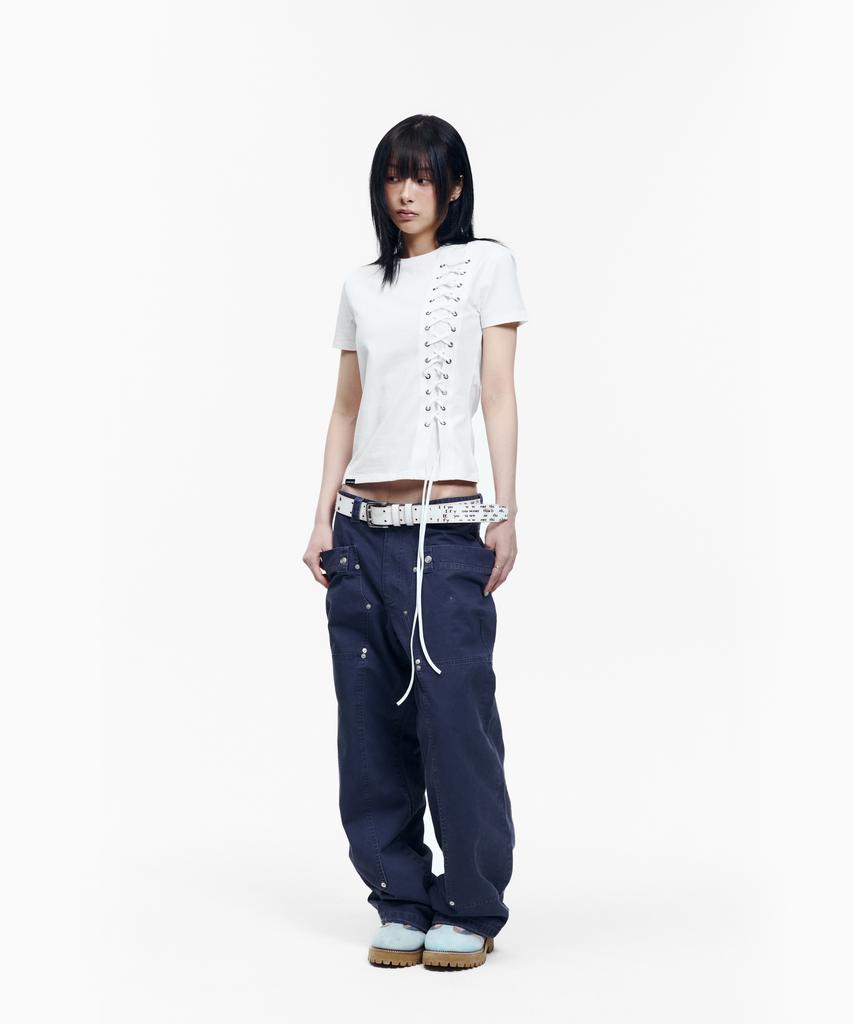 AAKAM Eyelet Corset Half Top (White)