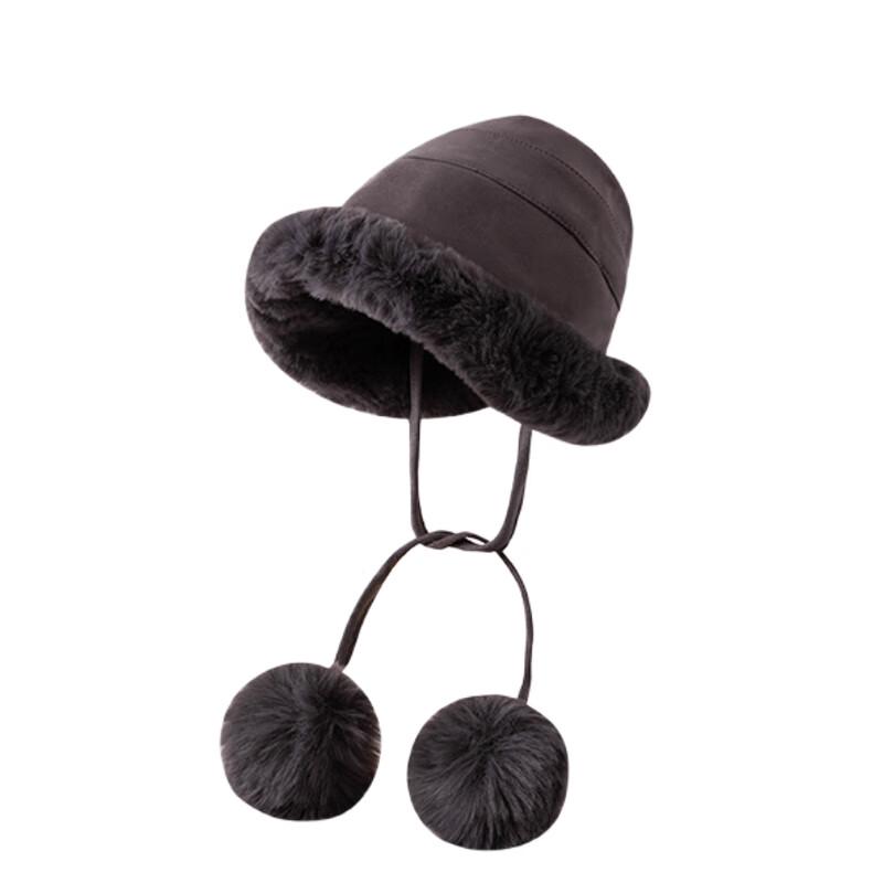 LCsanyp Плюшевая Теплая Монгольская Шапка с Завязками One Size