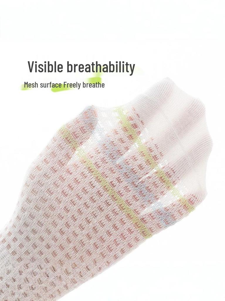 5 Pairs Kids' Mid-Calf Mesh Sports Socks - 75% Cotton, Odor-Resistant