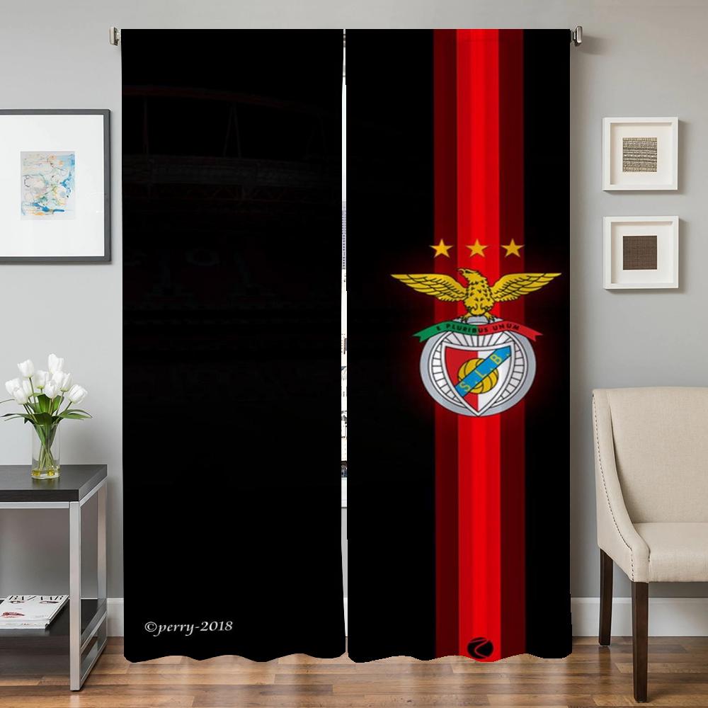 Fensterküchenvorhänge für Wohnzimmer 2 Stück Verdunkelungsvorhänge Türvorhang SL B-benfica Fc Raumteiler Schlafzimmerdekoration