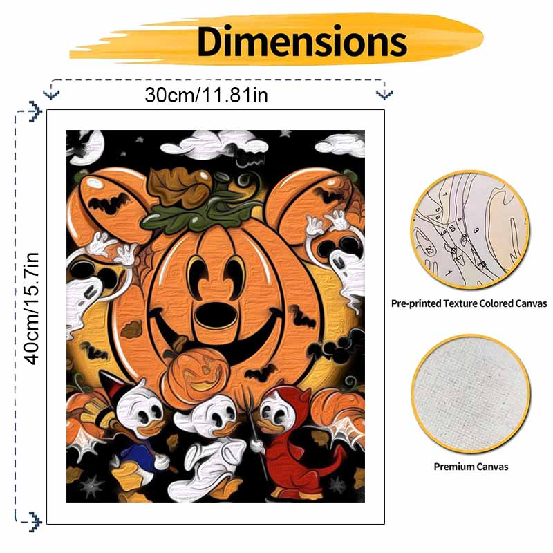 Disney Mickey Pumpkin Halloween oil painting kit digital painting art handmade diy home room decorations